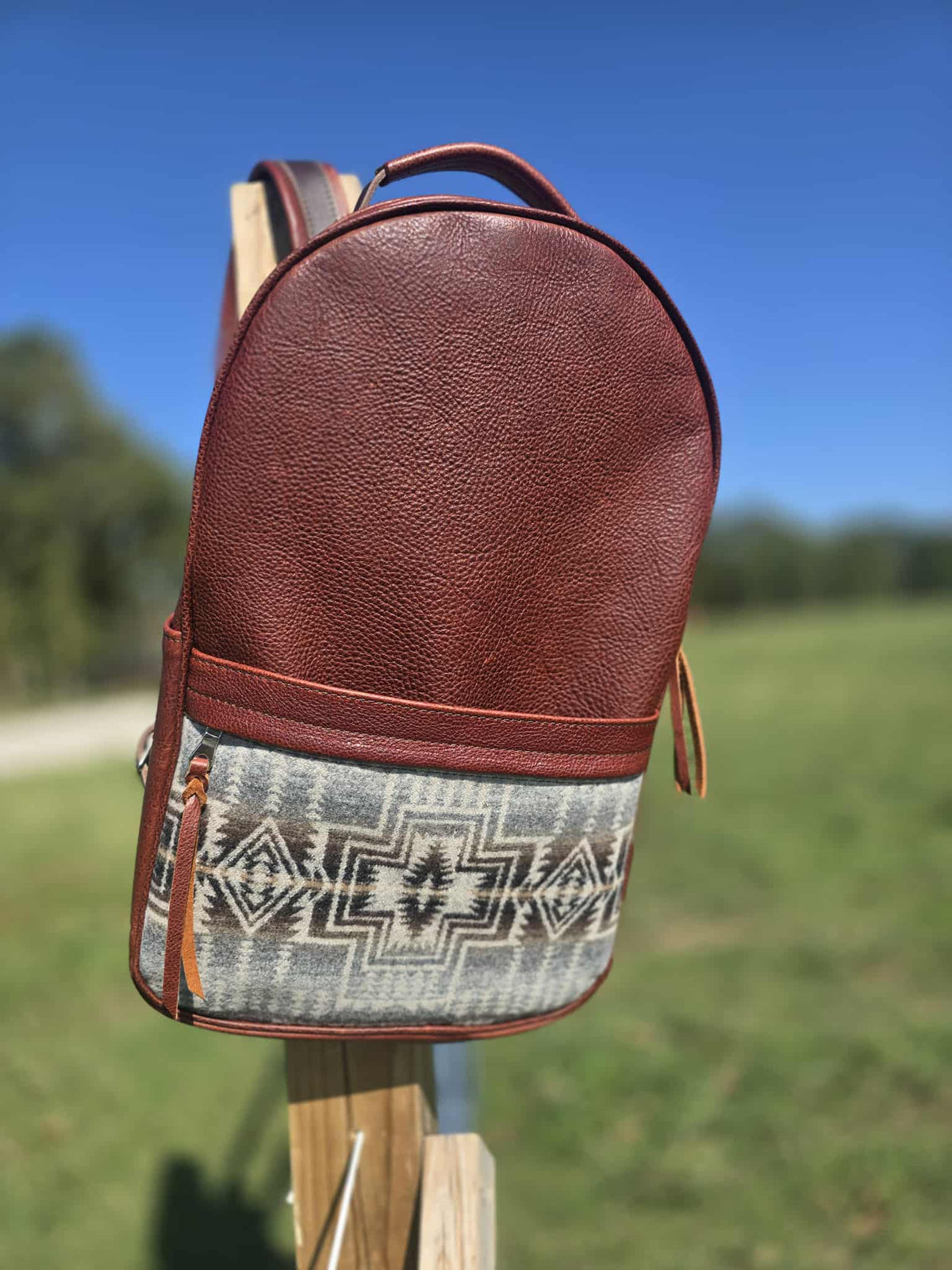Leather and Wool Back Pack