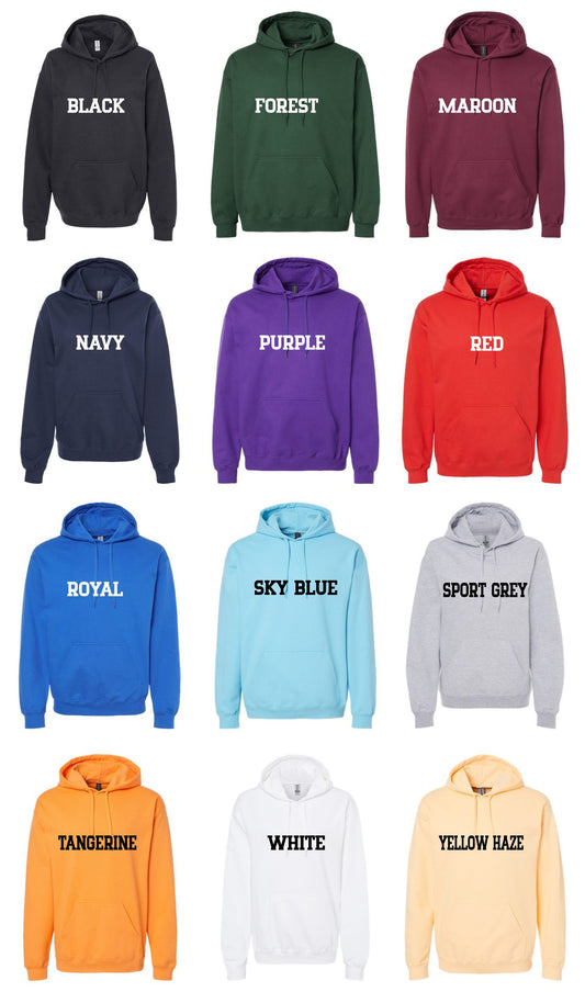 Custom Varsity Letter Embroidered Hoodie or Crewneck