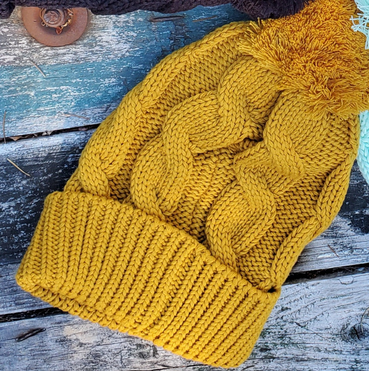PNW Leather Patch Beanie