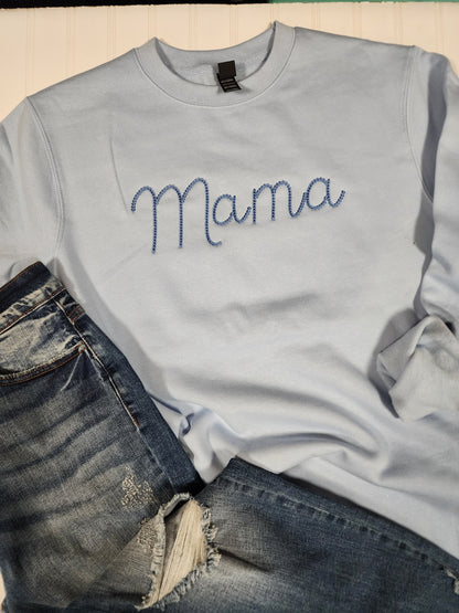 Mama chain stitch Crewneck Sweatshirt