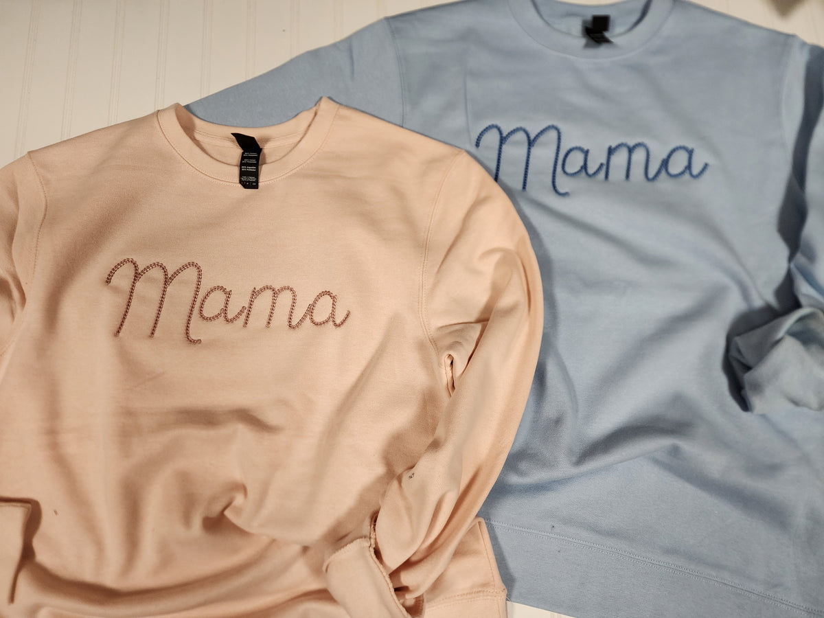 Mama chain stitch Crewneck Sweatshirt