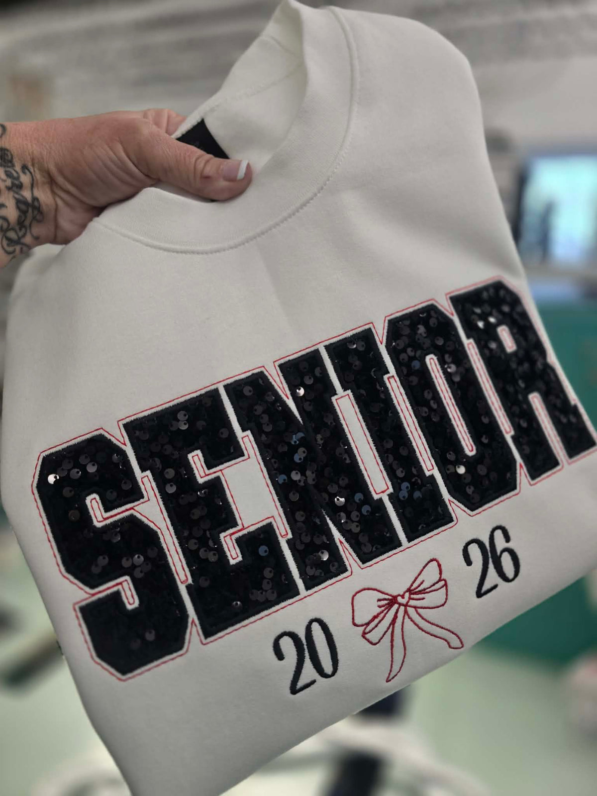 Senior 2026 Sequin embroidered Crewneck