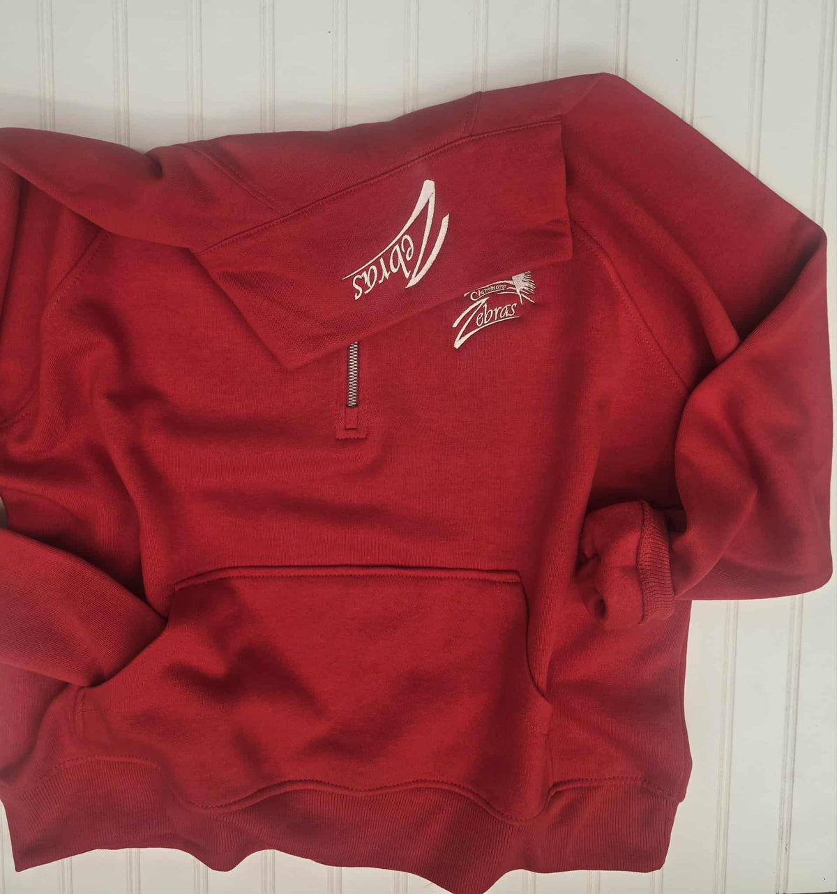 Zebras Embroidered Ladies Boxy Half Zip Fleece