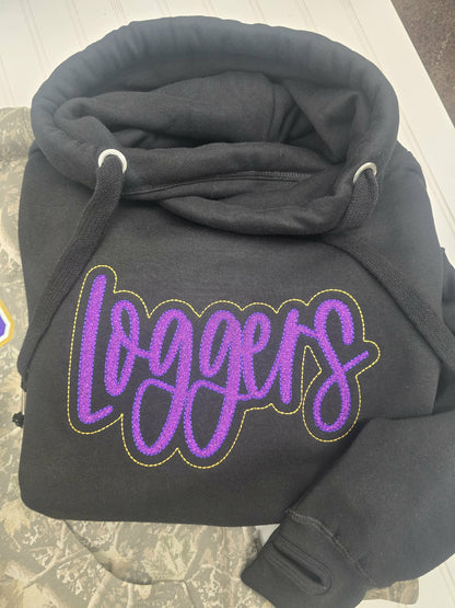 School Mascot Black Crossneck Hoodie