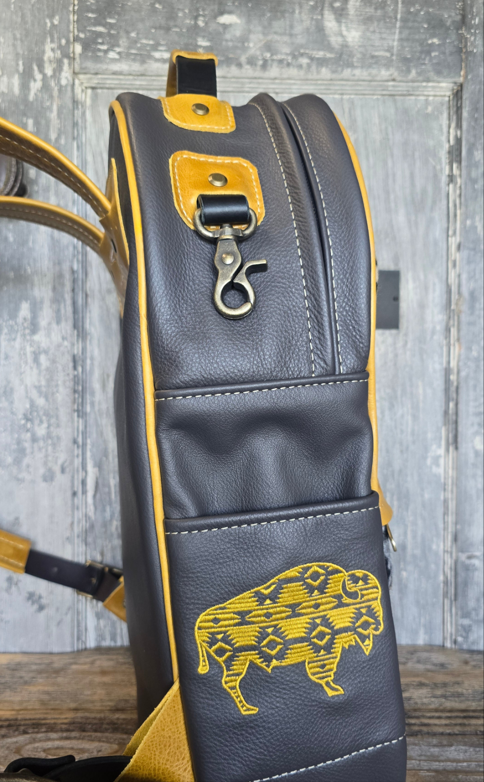 Rancho Bison Leather and Wool Backpack