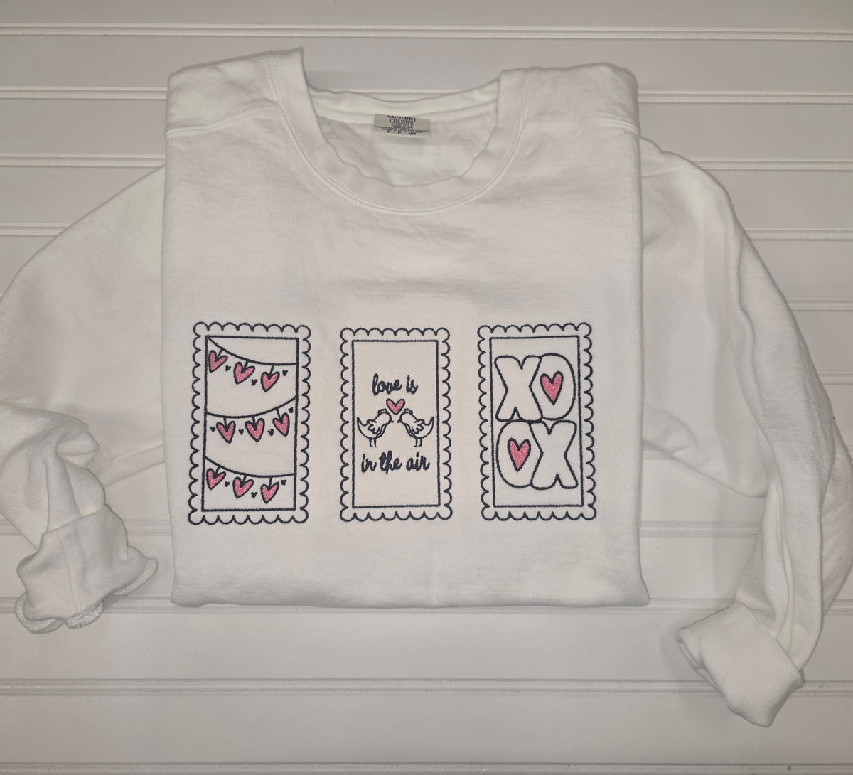 Love is in the Air Embroidered Crewneck