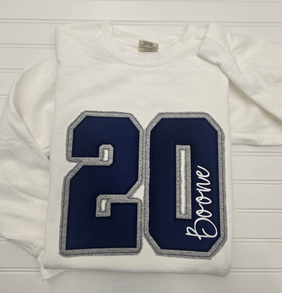 Custom Varsity Letter Embroidered Hoodie or Crewneck