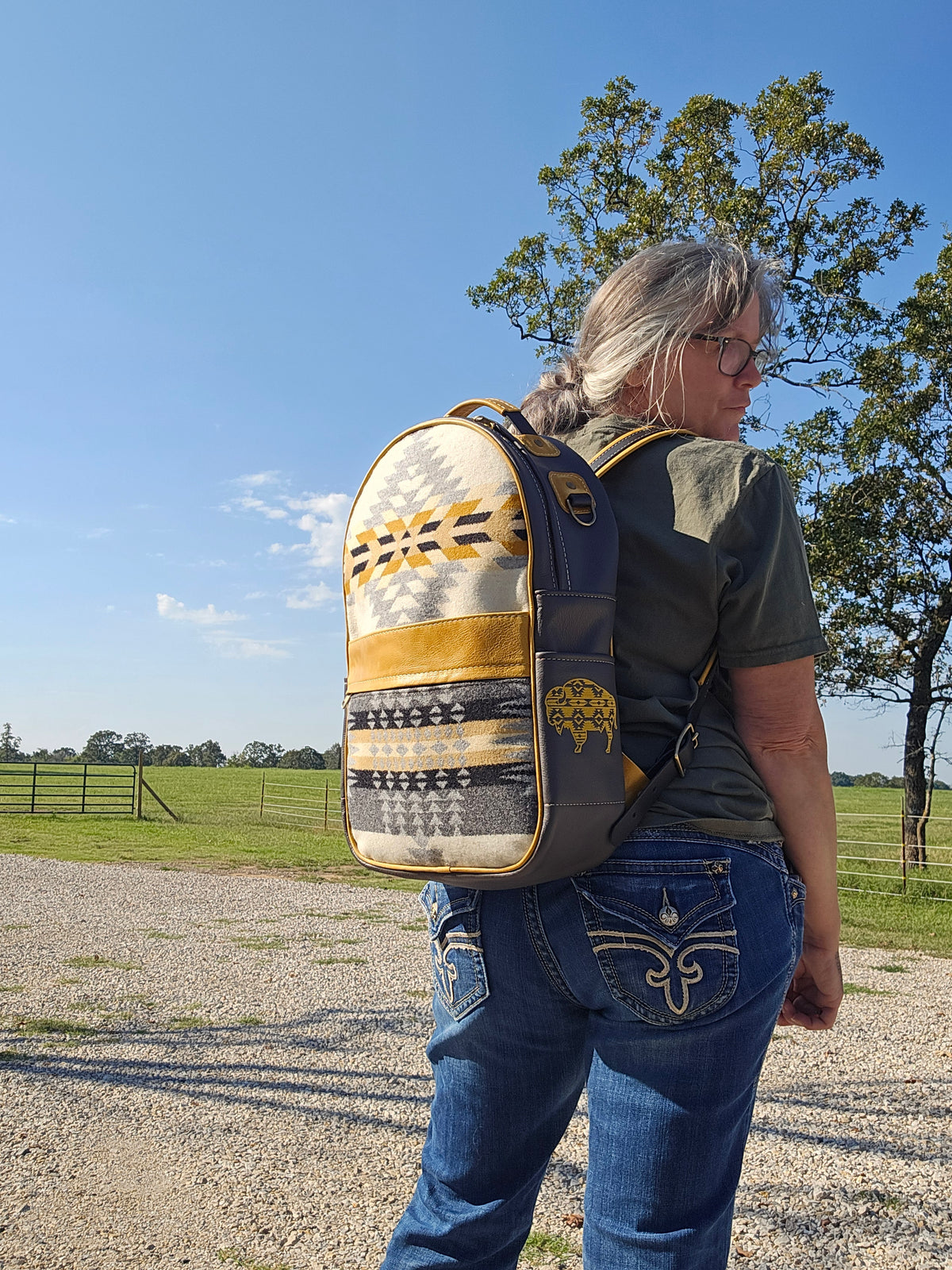 Rancho Bison Leather and Wool Backpack