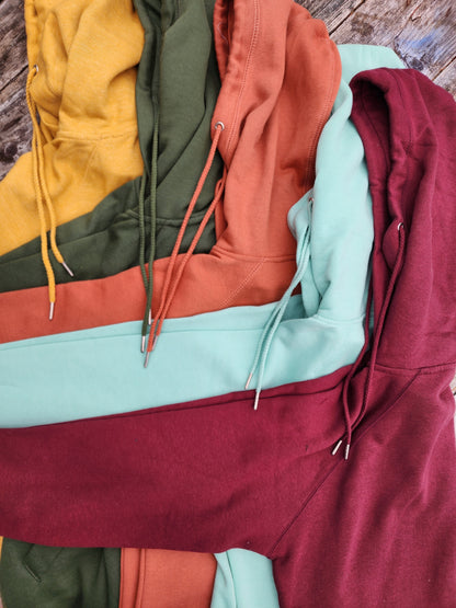 OKLA embroidered funnel neck hoodie