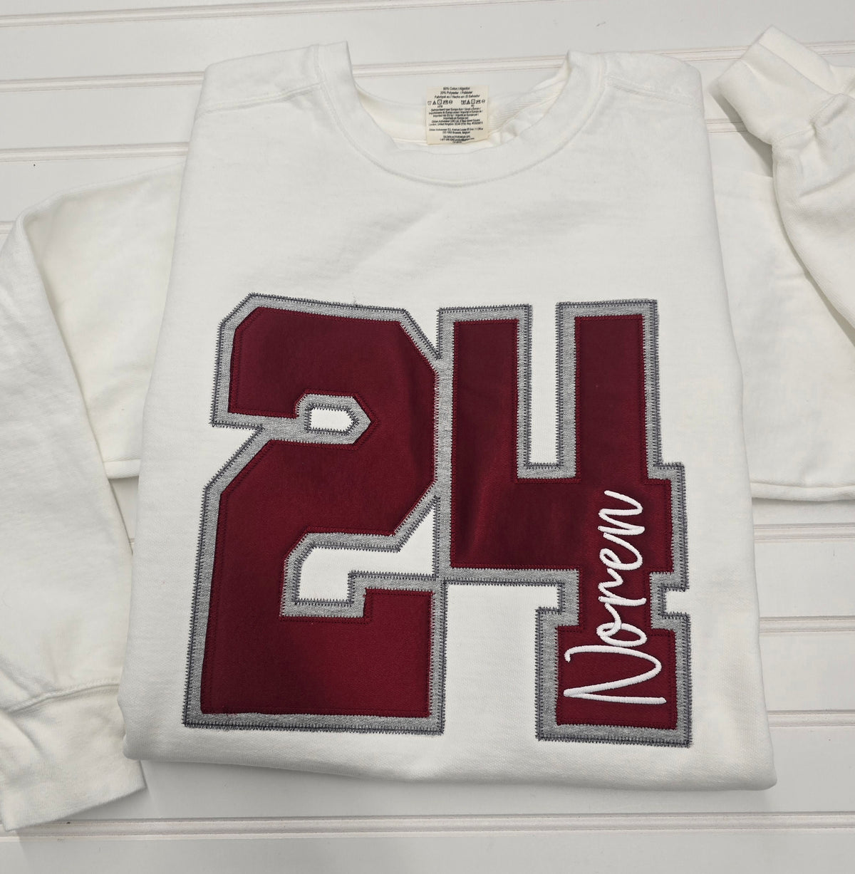 Custom Varsity Letter Embroidered Hoodie or Crewneck