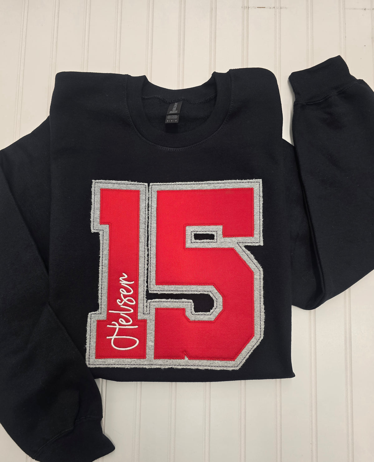 Custom Varsity Letter Embroidered Hoodie or Crewneck