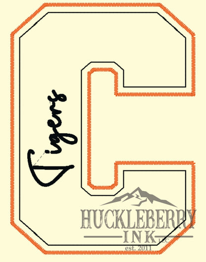 Custom Varsity Letter Embroidered Hoodie or Crewneck