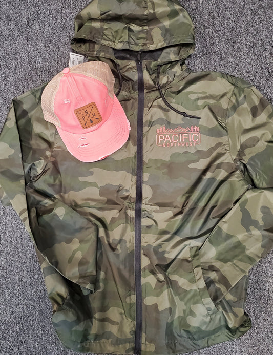Pacific Northwest Camo Unisex Lightweight Windbreaker