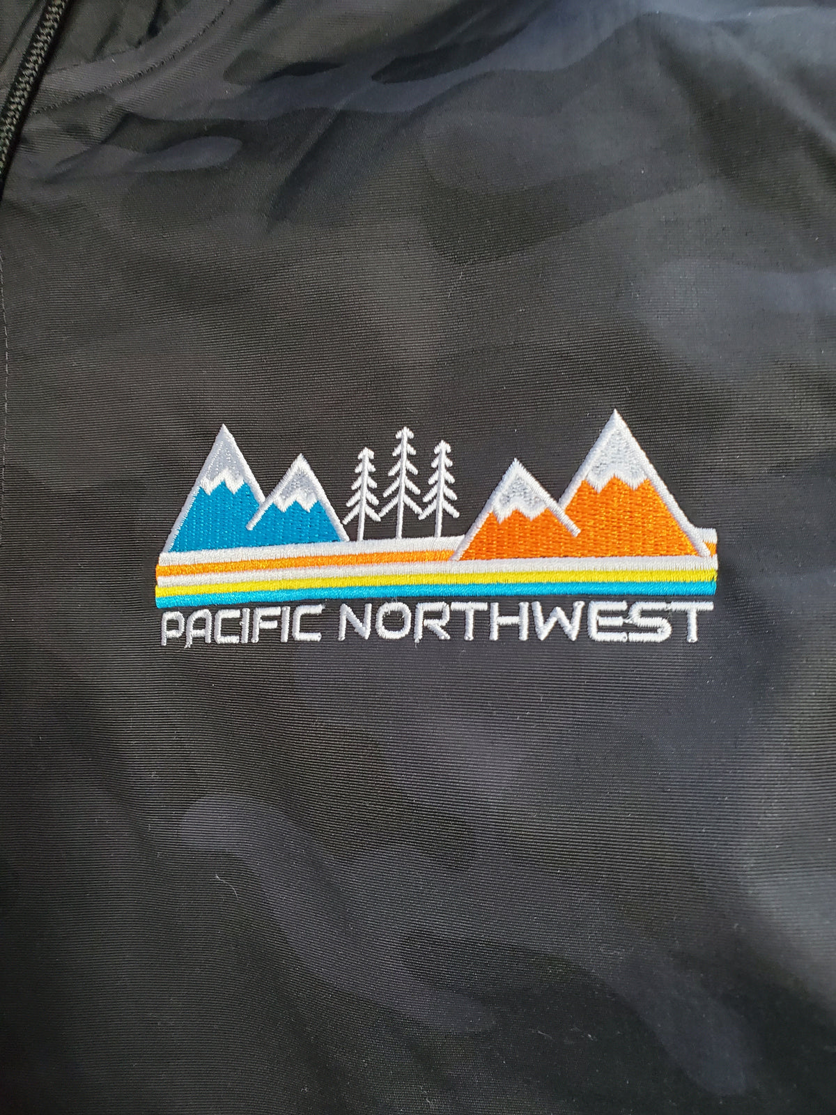 Black Camo PNW Neon Sunset Anorak Jacket