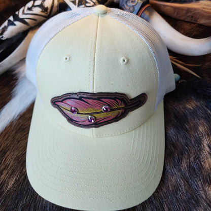 Julian Leather & Wool Feather Hat
